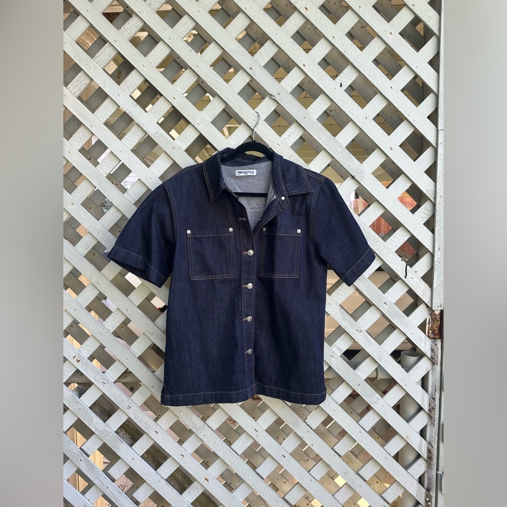 Princess polly Whitaker short sleeve shacket button down top - Picture 6 of 8